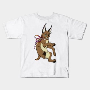 Lesbian Pride Caracal (Lesbian Floppa) Kids T-Shirt